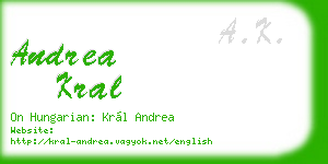 andrea kral business card