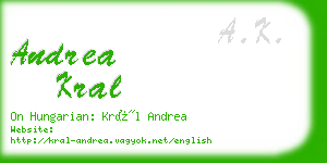 andrea kral business card